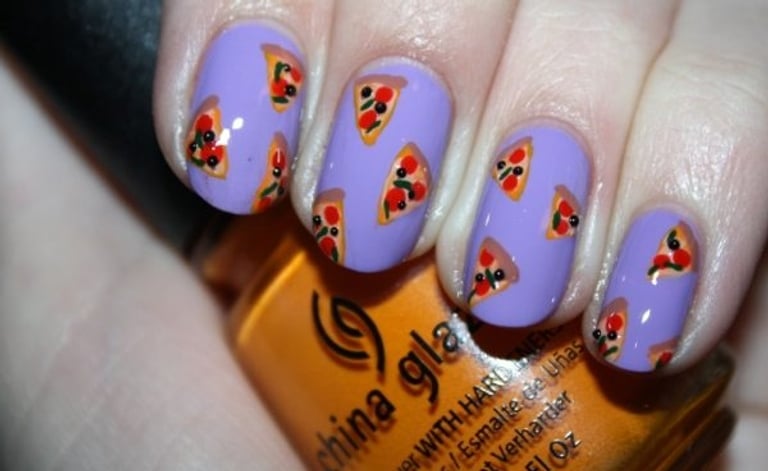 Polish You Pretty pizza nail art Polish You Pretty pizza nail art