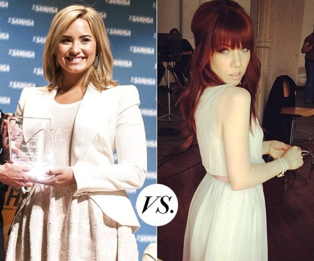 Demi Lovato blonde hair Carly Rae Jepsen redhead