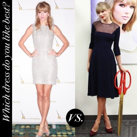Taylor Swift plays double duty over the weekend in two beautiful cocktail dresses