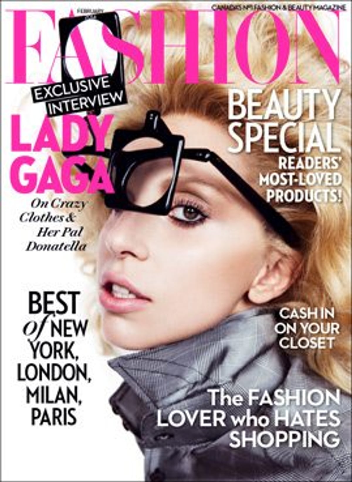 Photographed by Inez & Vinoodh and styled by Brandon Maxwell, lady gaga wears a jacket, price on request, by Comme des Garçons and glasses, price on request, from early halloween. hair by Shay Ashaul for Tim Howard. makeup by Yadim for art partner. manicure by Jin Soon Choi for Jed Root.