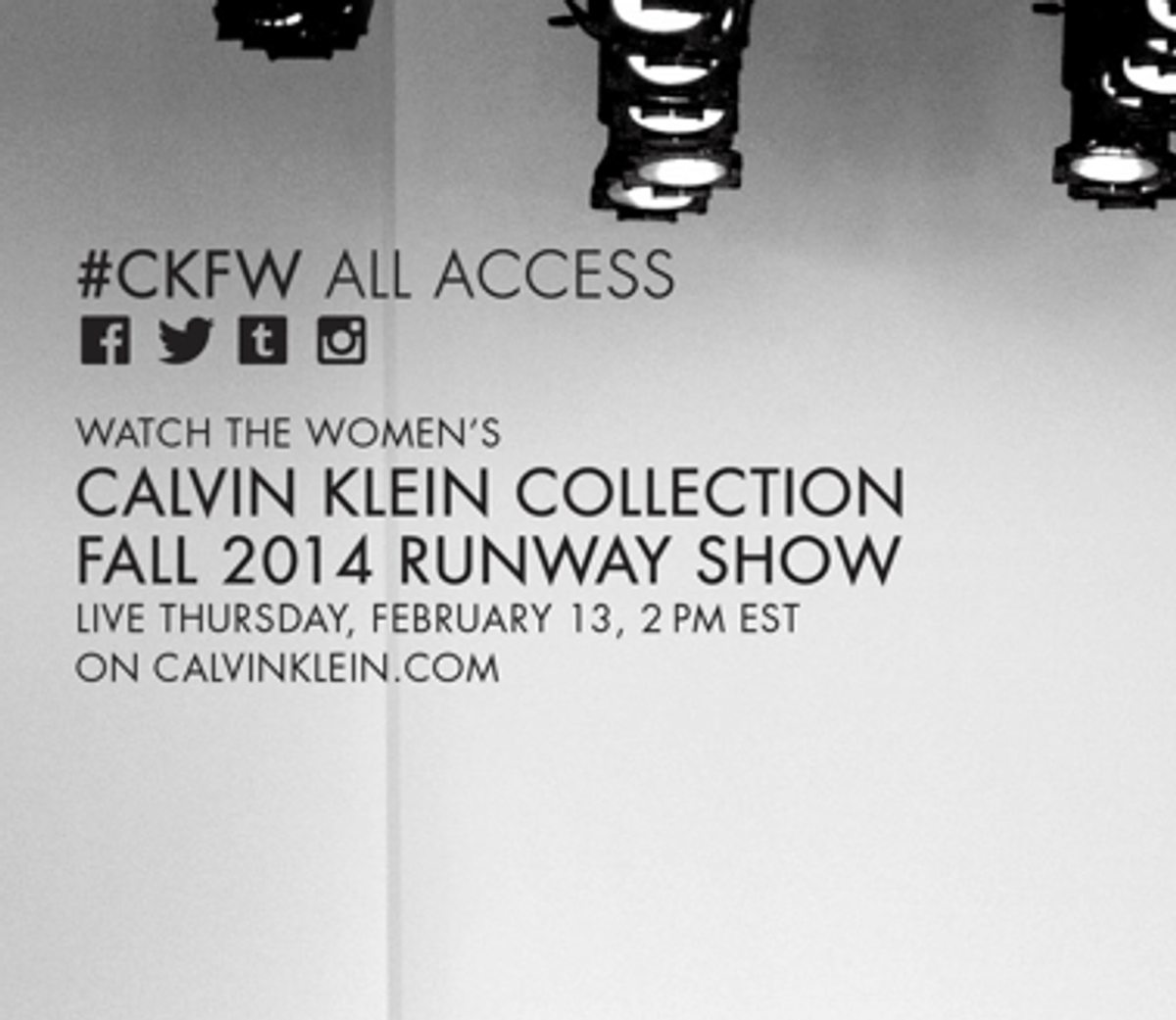 Calvin Klein Collection Livestream: Watch the Fall 2014 fashion show straight from New York Fashion Week!