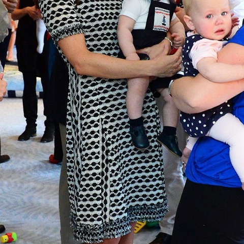 Kate Middleton wears Tory Burch while joining Prince George on a playdate