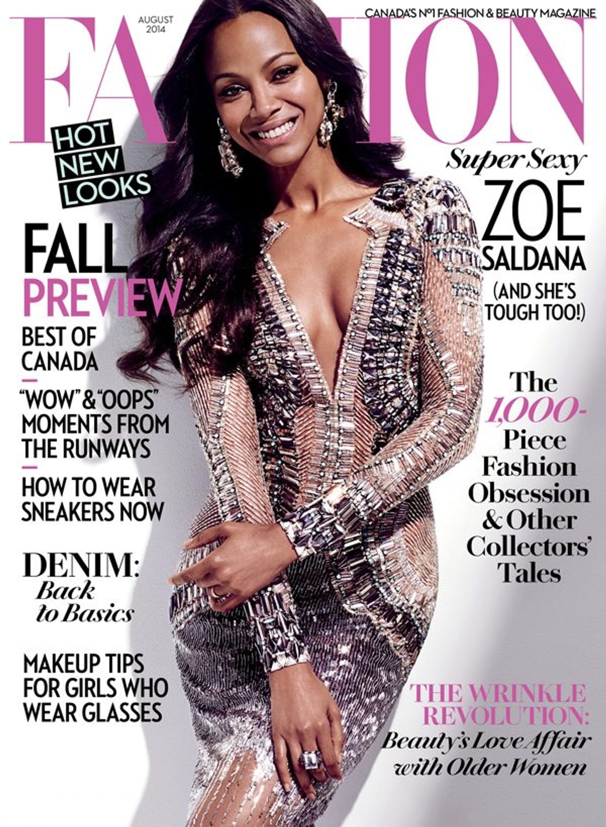 Fashion Magazine August 2014 Zoe Saldana