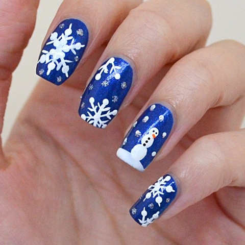 Holiday nail art tutorial: Learn how to recreate this snowy scene on your fingertips