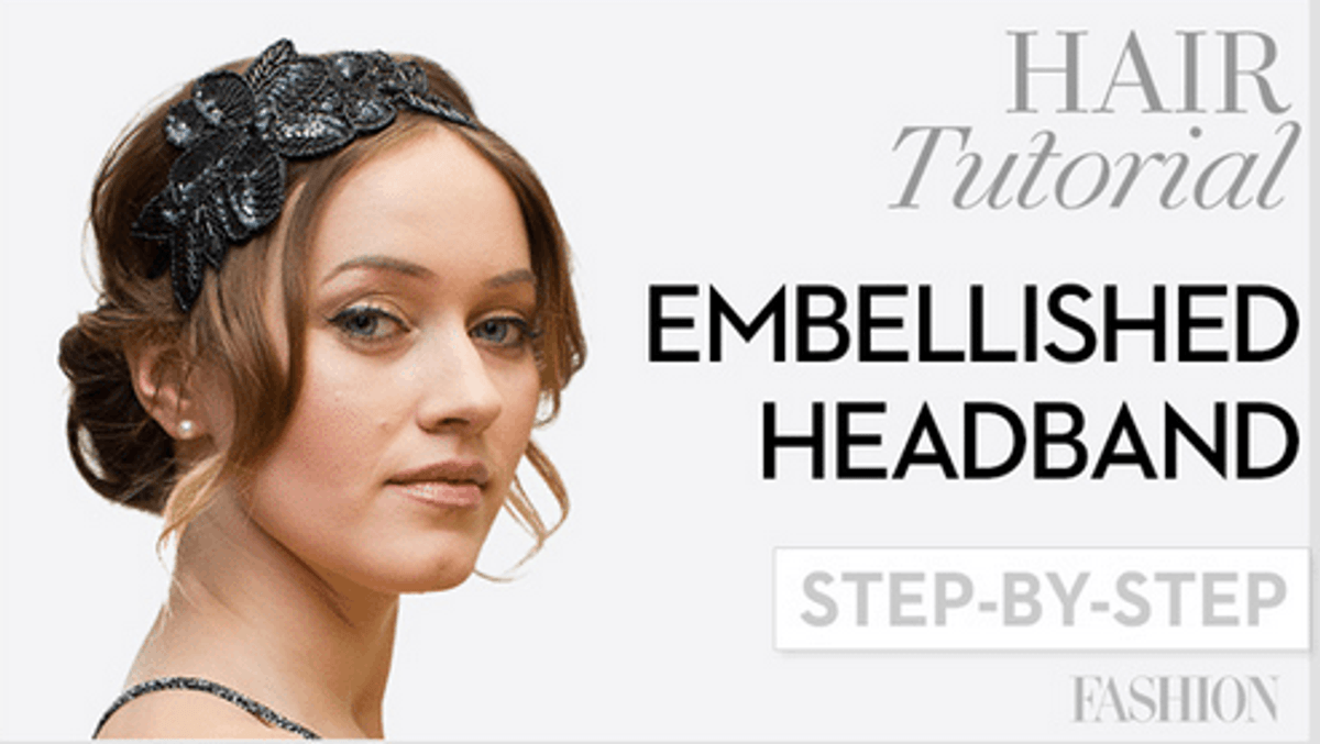 Holiday hair tutorial: Learn how an embellished headband can create a pretty updo in 60 seconds (seriously!)