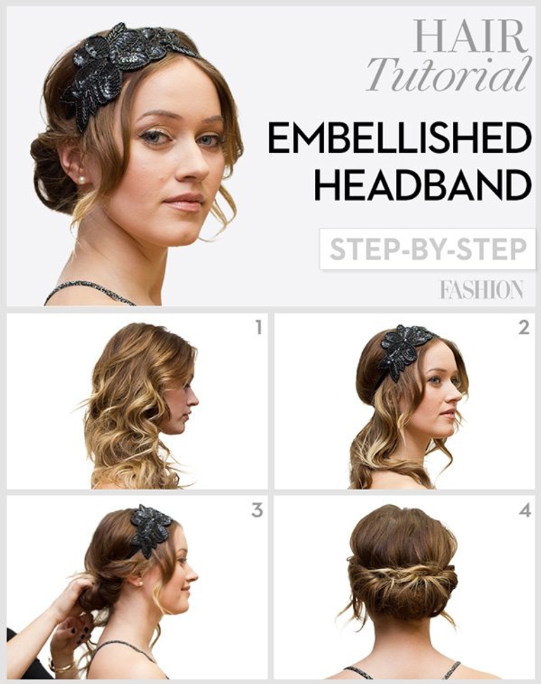 Holiday hair tutorial: Learn how an embellished headband can create a pretty updo in 60 seconds (seriously!)