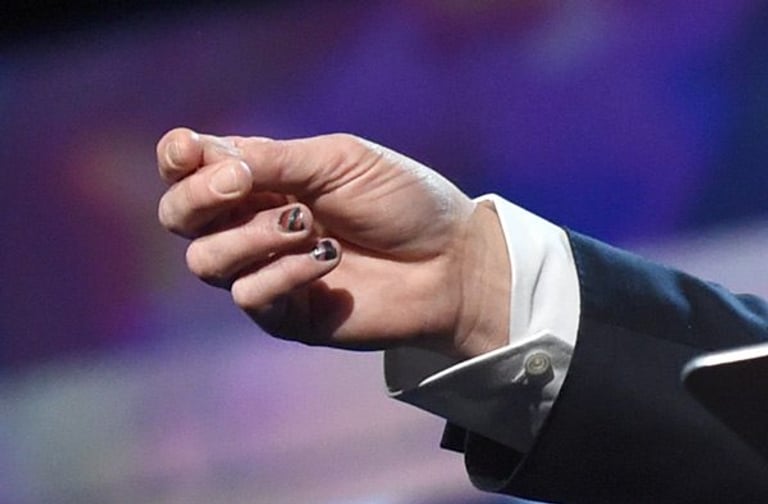 Nail art's latest fan: Brad Pitt rocked a rainbow manicure in Palm Springs