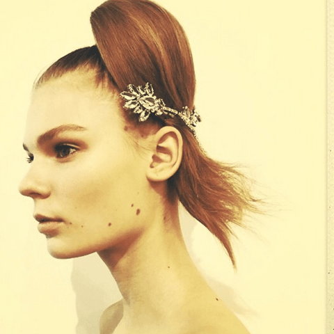 The ponytails at Prada Fall 2015 were slicked back, bedazzled & far from ordinary
