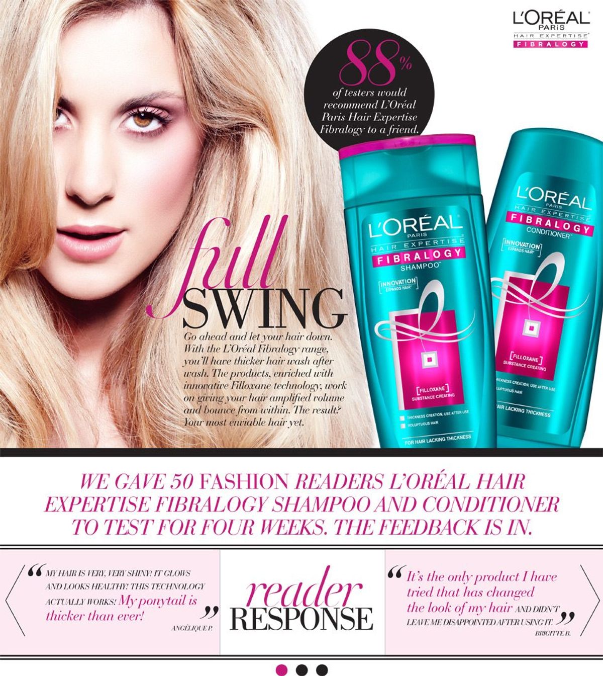 Get thicker hair after each wash with L'Oreal Paris Fibralogy