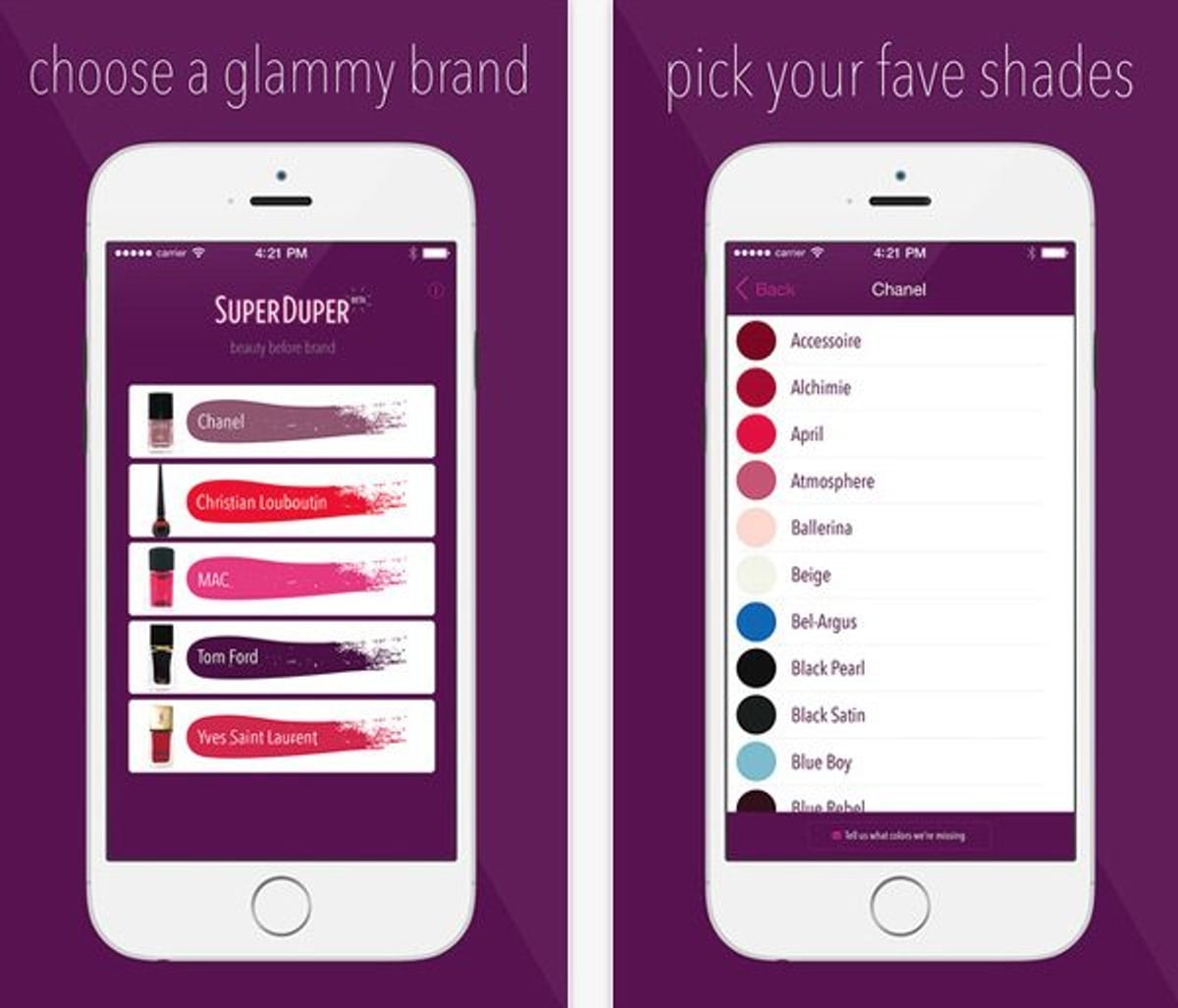 SuperDuper nail polish app