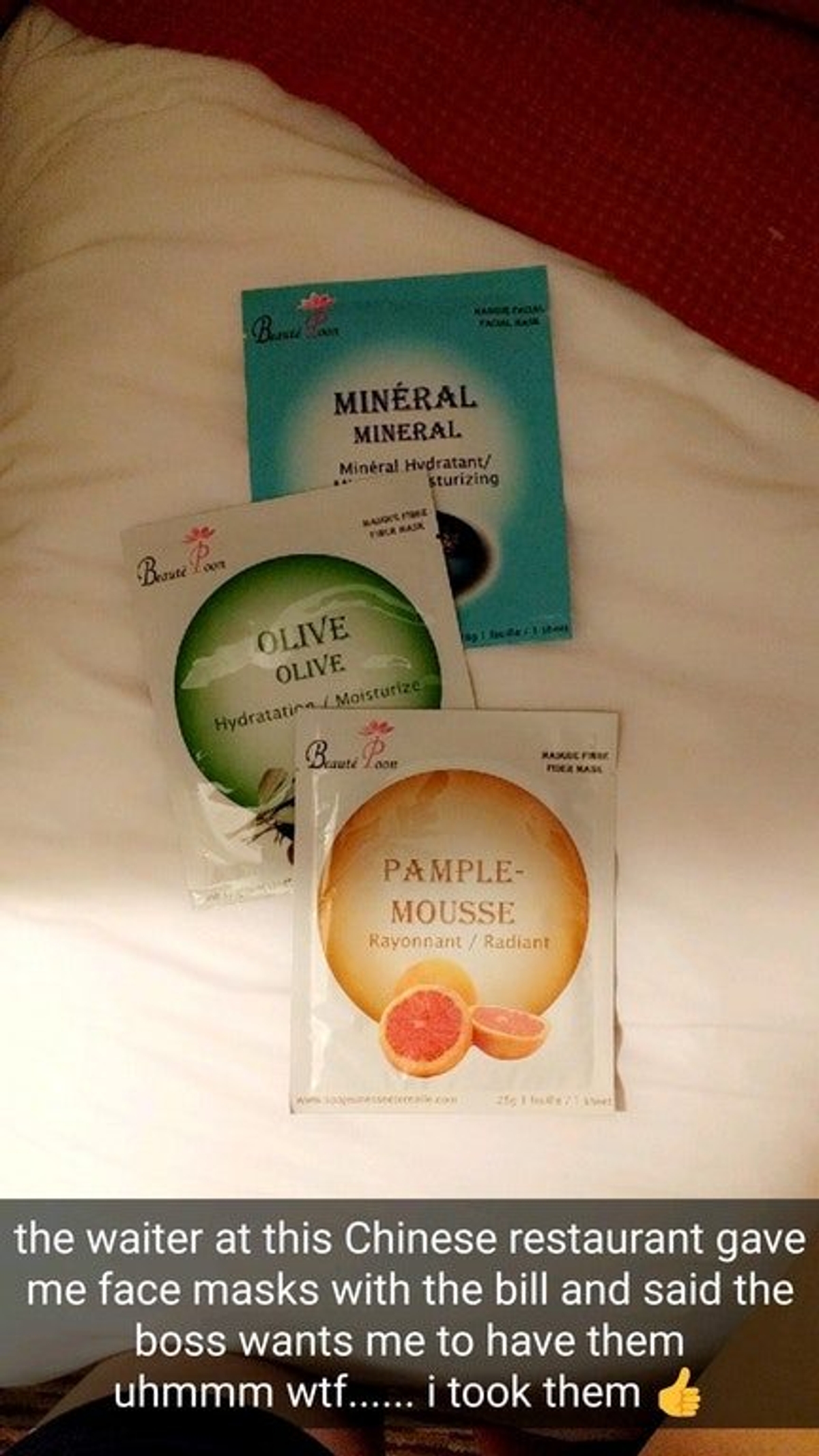 A Chinese Restaurant in Montreal Hands Out Sheet Masks After a Meal