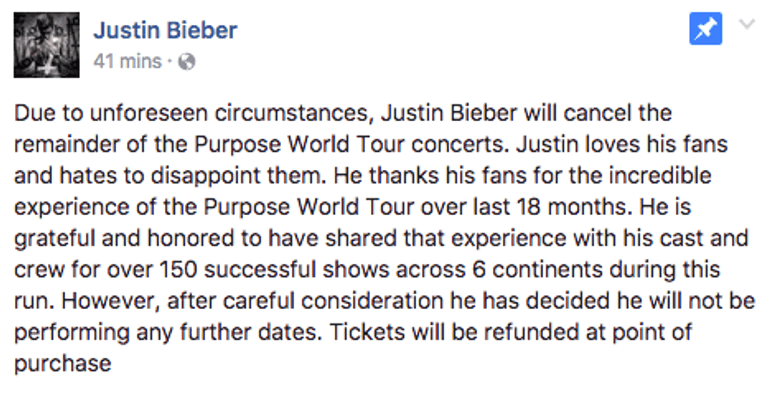 Why Justin Bieber Cancelled his Tour, and What He Plans on Doing Next