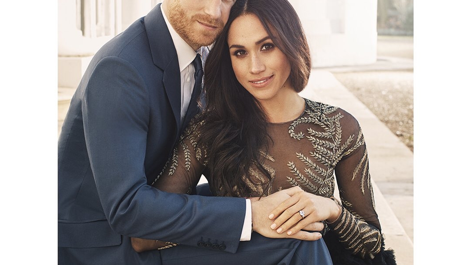 meghan markle's engagement dress Meghan Markle Wore a $75,000 Dress in Official Engagement Photos