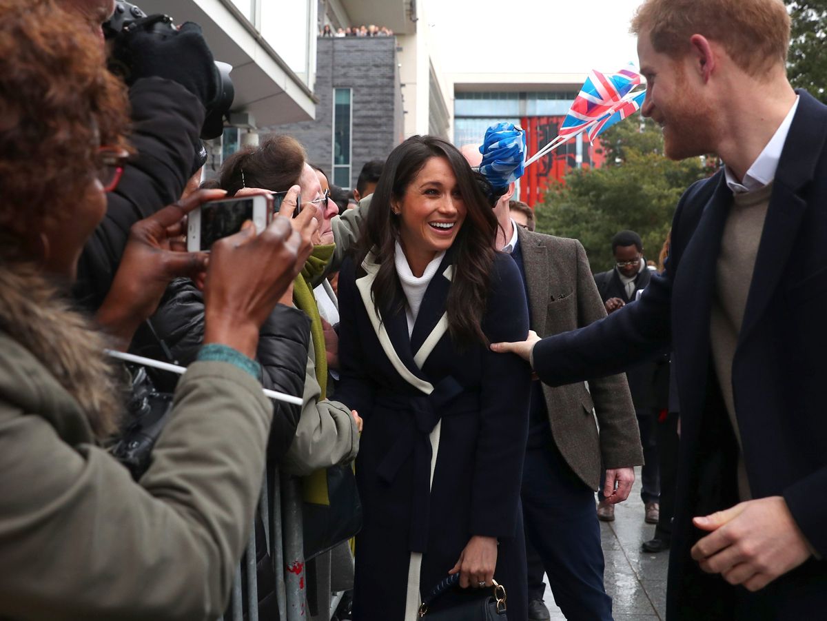 Meghan Markle Wears Navy as a Neutral for Appearance on International Women’s Day