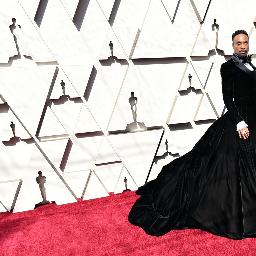 billy porter black tuxedo dress Oscars Red Carpet: Billy Porter slays in Christian Siriano's tuxedo gown