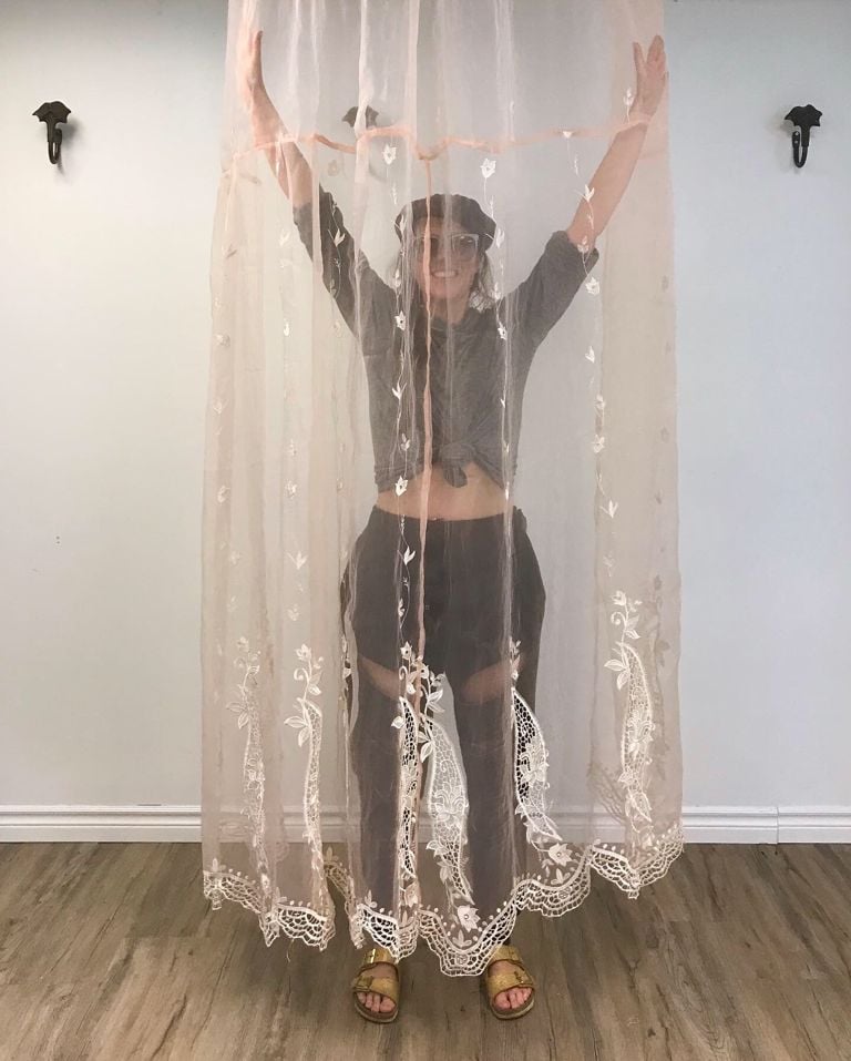 This Red Carpet Outfit Was Made from a Bedspread at Value Village