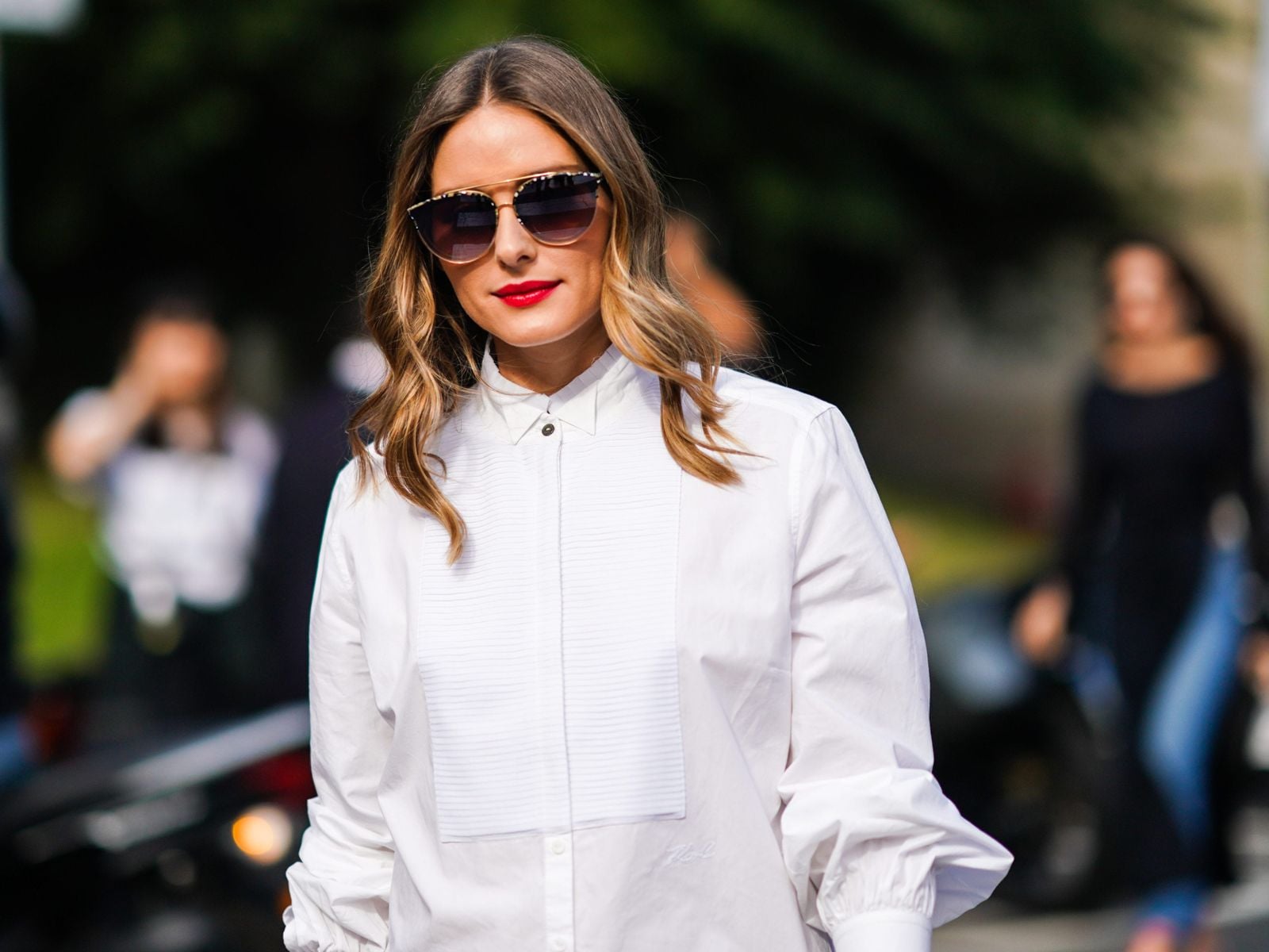 olivia palermo shirt dress STRIPE MIDI SHIRTDRESS
