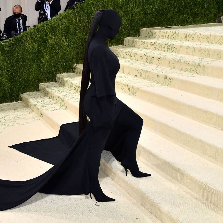 kim kardashian in a black dress Black Kim Kardashian (Kim K) Satin Dress V Neck Prom Celebrity Dress L –  Hoprom main image 1