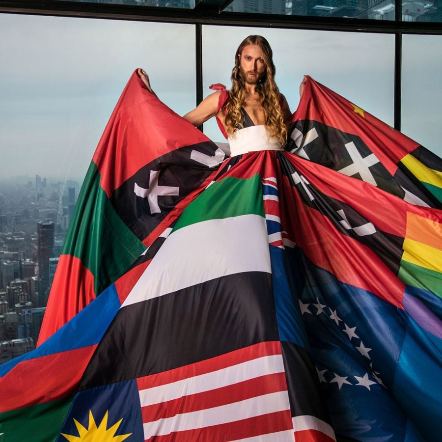 The 52-foot Amsterdam Rainbow Dress Arrives in Toronto - FASHION