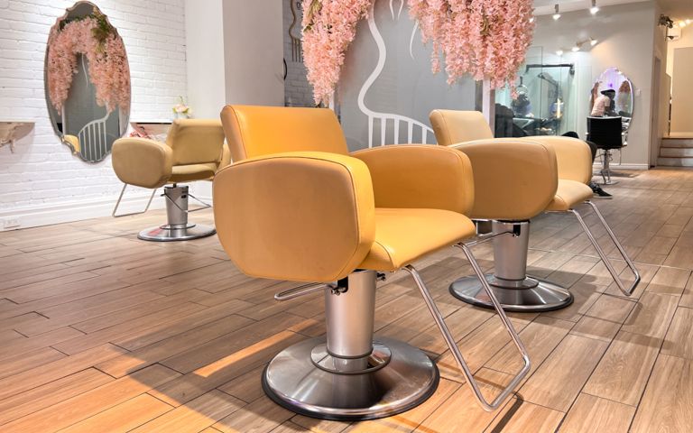 interior shots of a montreal curly hair salon