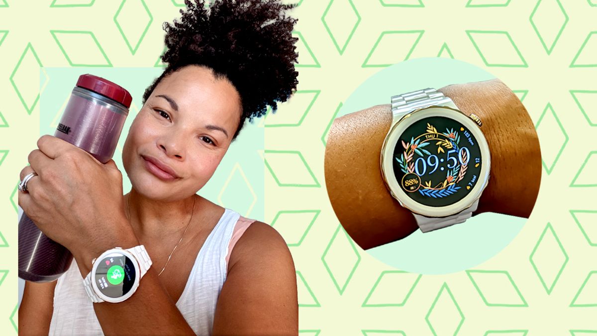 Alicia Cox Thomson wearing the Huawei smartwatch
