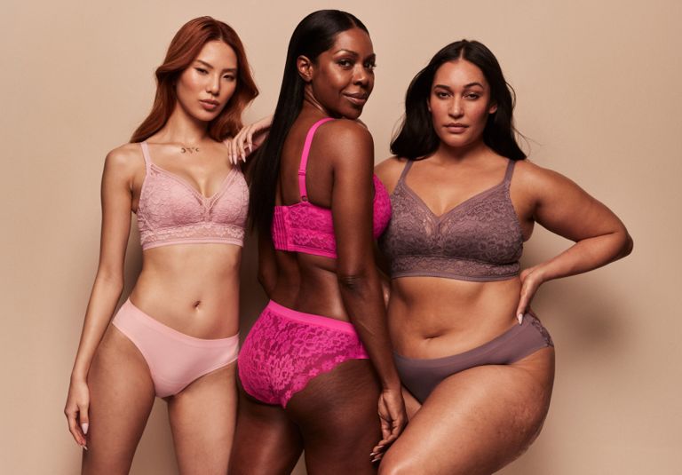three models wearing knix undergarments