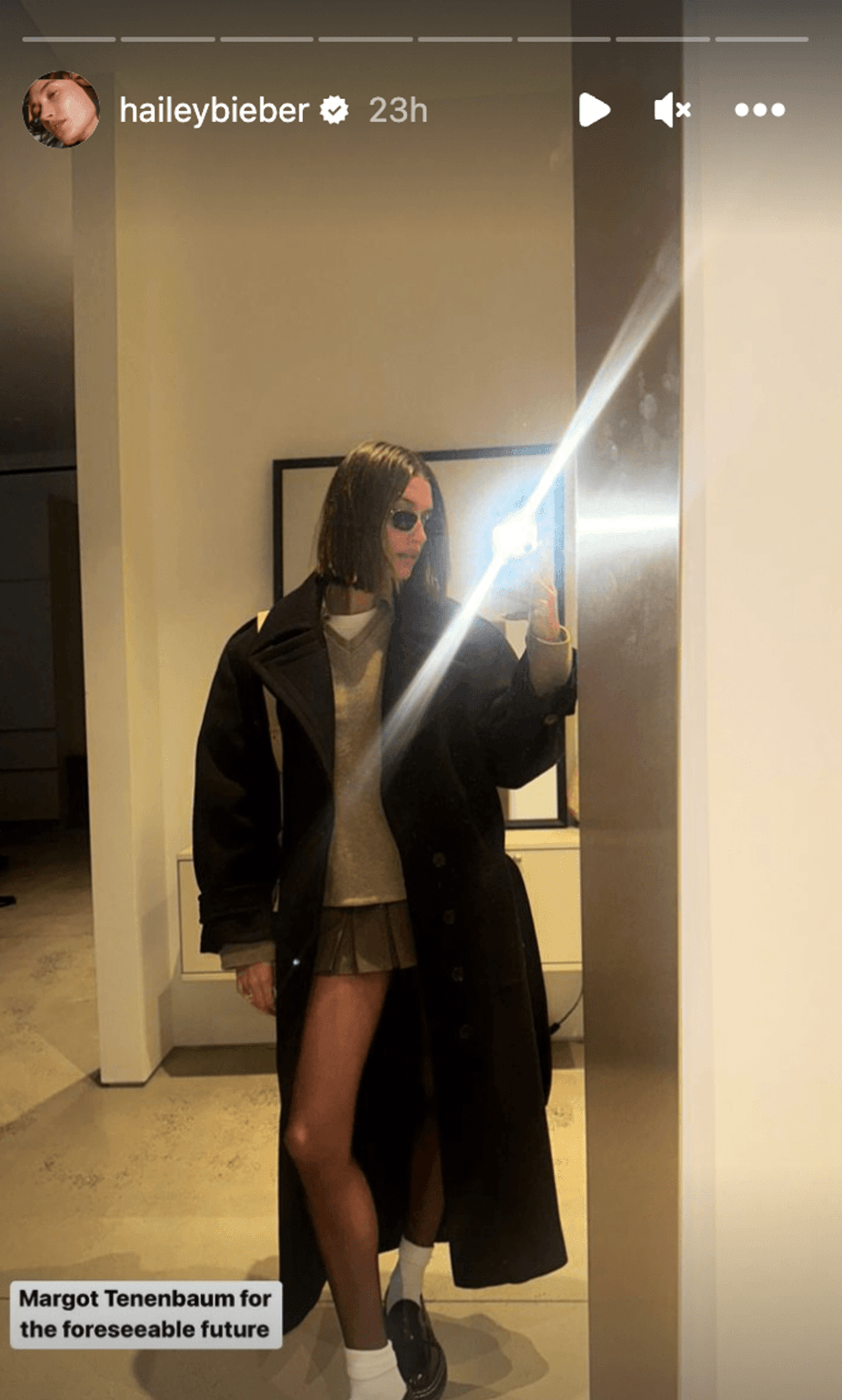 Hailey Bieber's New Haircut Is Giving Margot Tenenbaum
