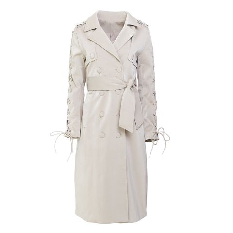 Hilary MacMillan Lace-Up Back Trench Coat