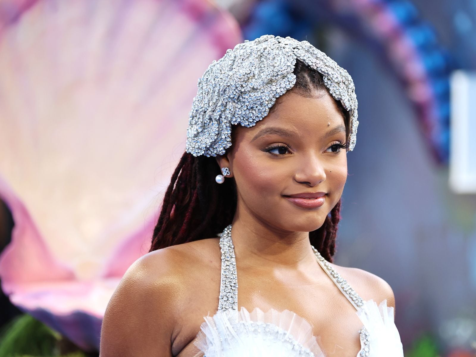 halle bailey blue dress little mermaid Free People Fp One Delia Slip Mini Dress