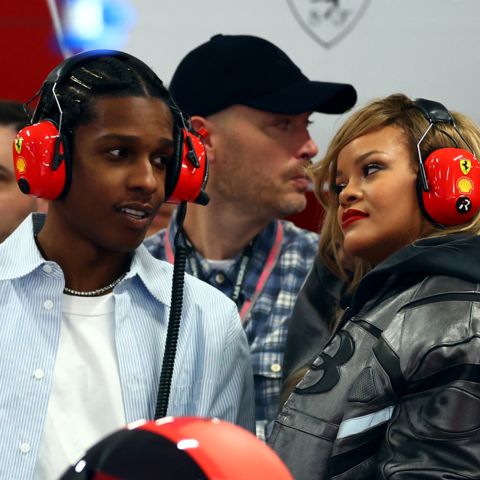 Rihanna and A$AP Rocky Take Their Sporty Couples Style to Formula 1