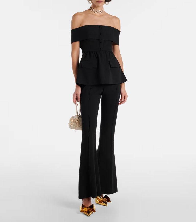 best jumpsuits for women, Self-Portrait off-shoulder jumpsuit