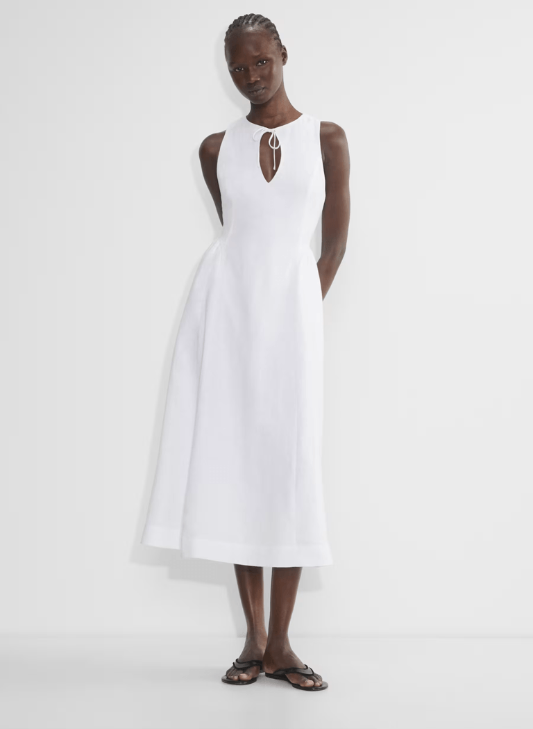 chinese dress ladies Aritzia babaton lilac fog Wallace linen wrap dress, size 4 (was $48) main image 1