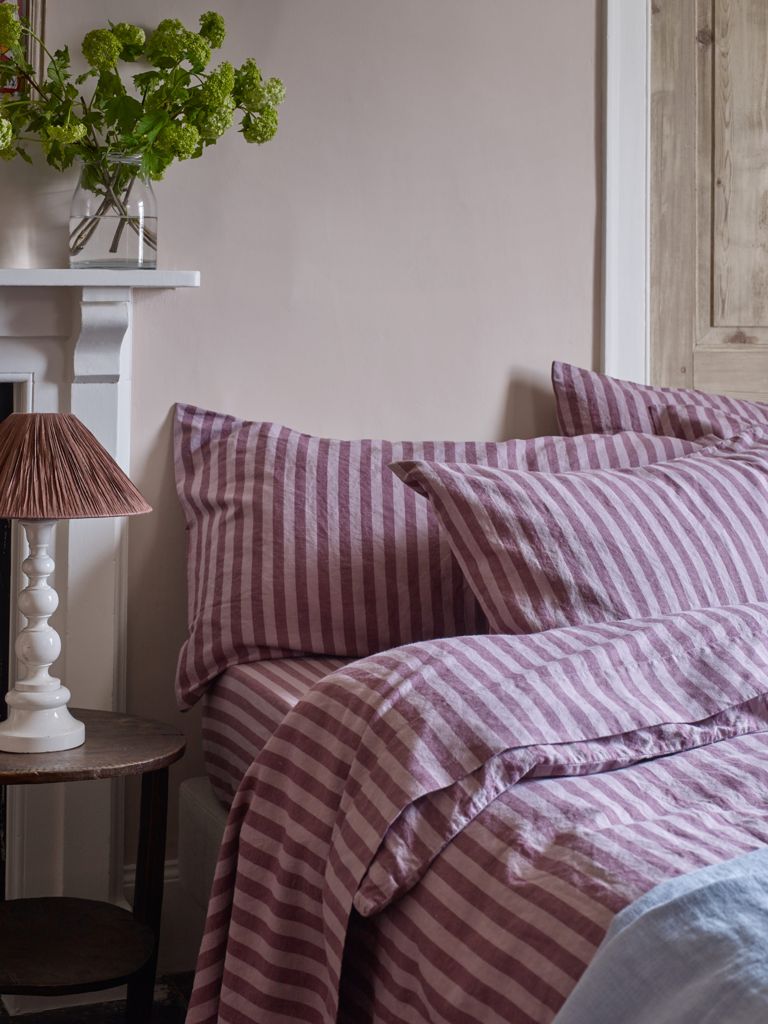 Piglet in Bed Plum Wine Amberley Stripe Linen Bundle