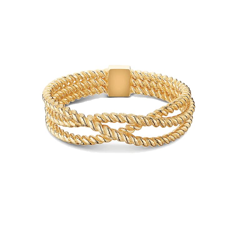 Ecksand Intertwined Twisted Gold Ring, recycled jewellery