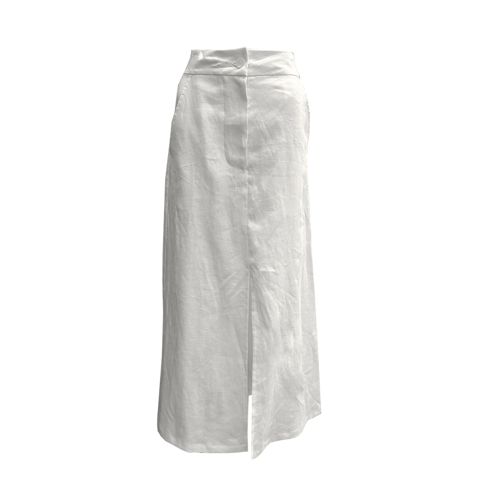 Whitney Linen Slit-Front Linen Maxi Skirt