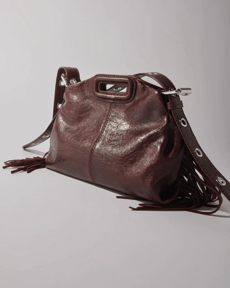 Maje purse, burgundy dressing