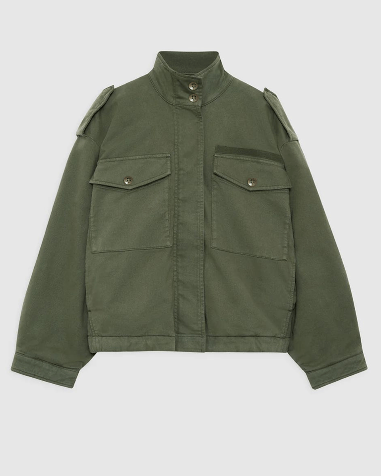 anine bing jacket olive green