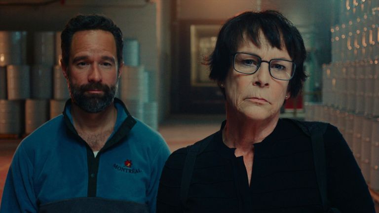 Chris Diamantopoulos and Jamie Lee Curtis in The Sticky