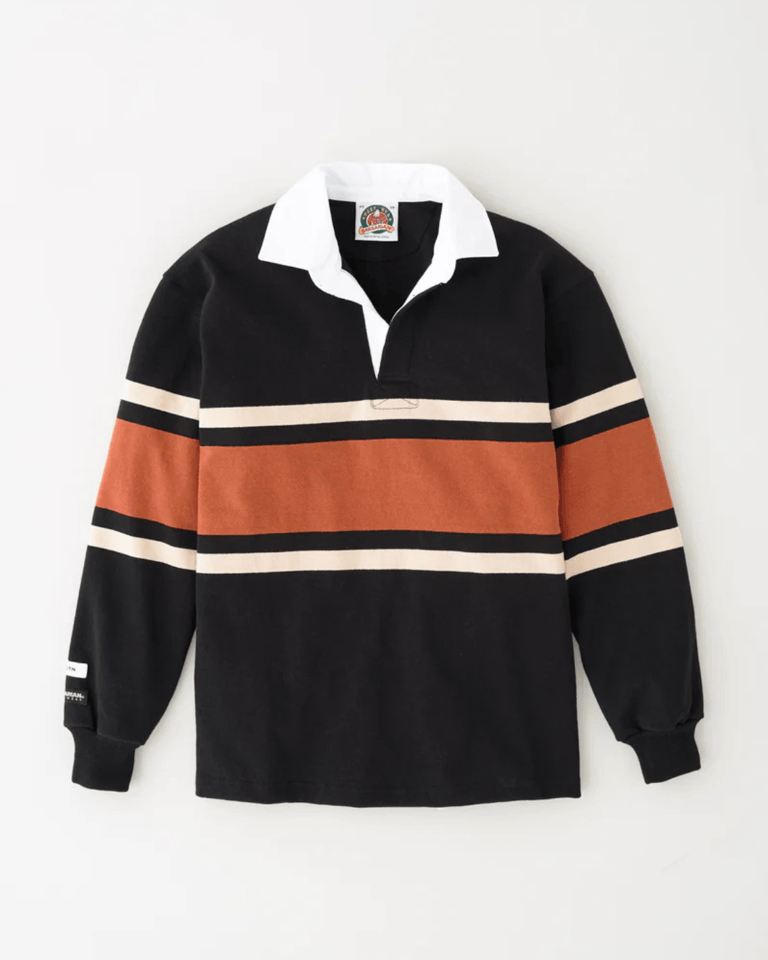 【BAON】[unisex] Konendy stripe rugby over collar tee Rugby Shirt Picks That Blend Sportswear With Fashion