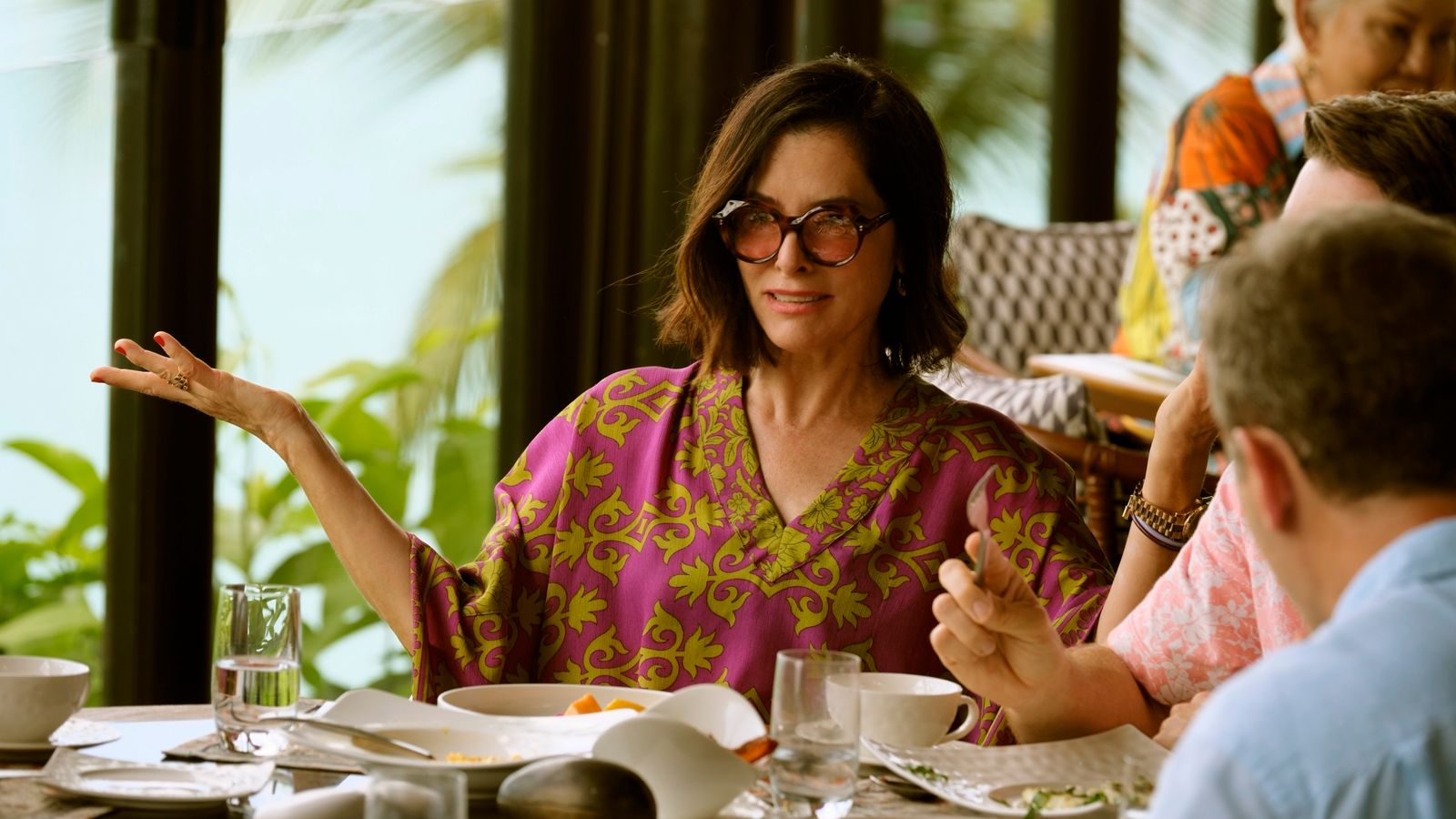 parker posey orange dress white lotus Shop All the Clothes Worn by Characters on The White Lotus