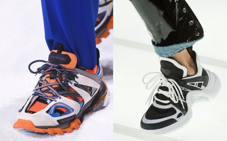 Balenciaga and Louis Vuitton Sneakers runway