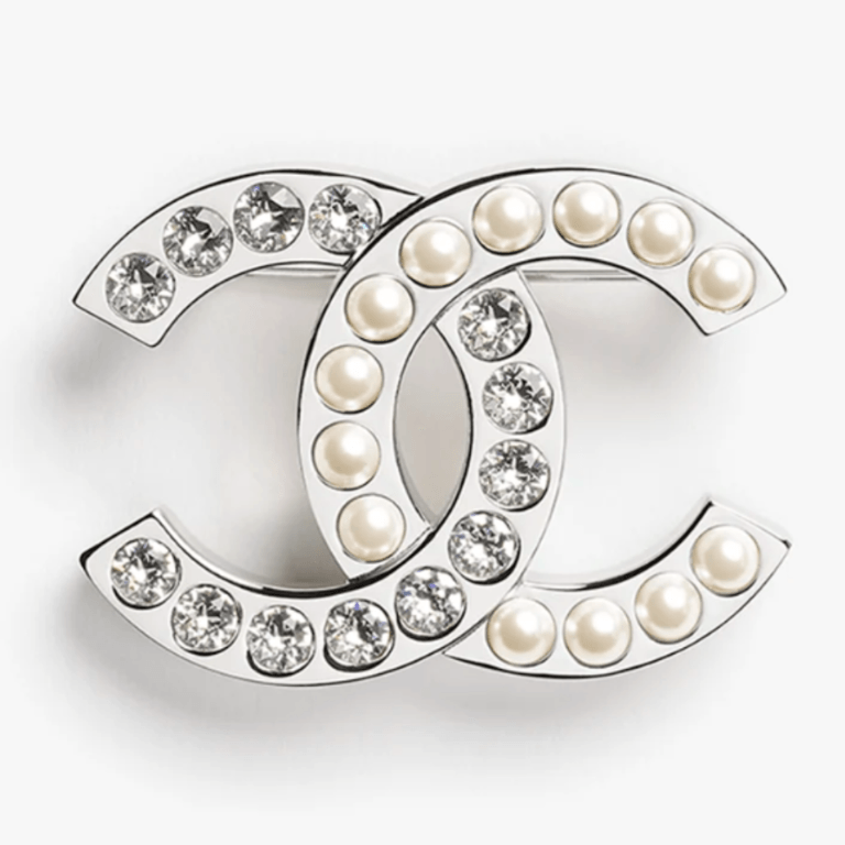 Chanel Metal Logo Brooch