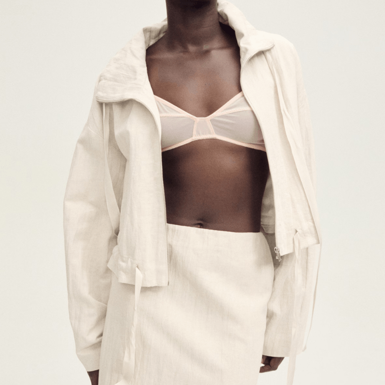Mango Linen-Blend Cropped Jacket 