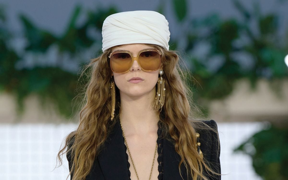 Fashion hats: A runway model wears a pillbox hat