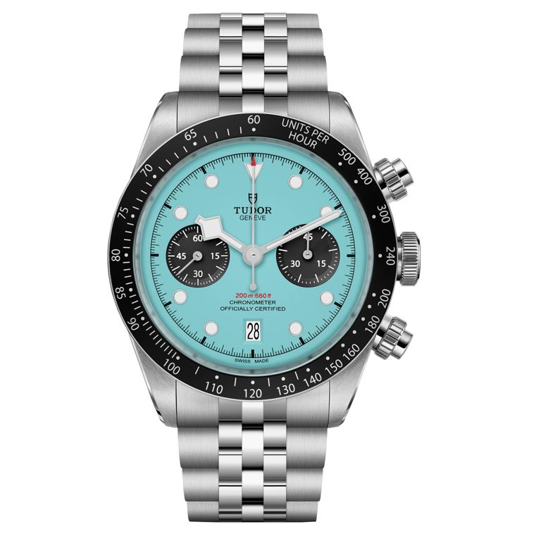'80s retro watches, Tudor Black Bay Chrono in “Flamingo Blue”