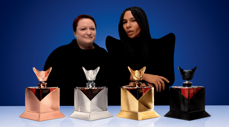 Johnnie Walker Master Blender Emma Walker with Olivier Rousteing