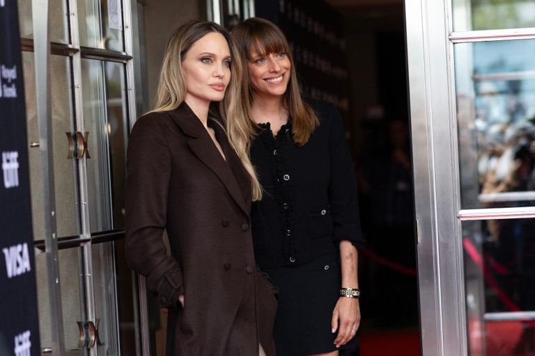 Angelina Jolie and director Alice Winocour at the Toronto premiere of Couture.
