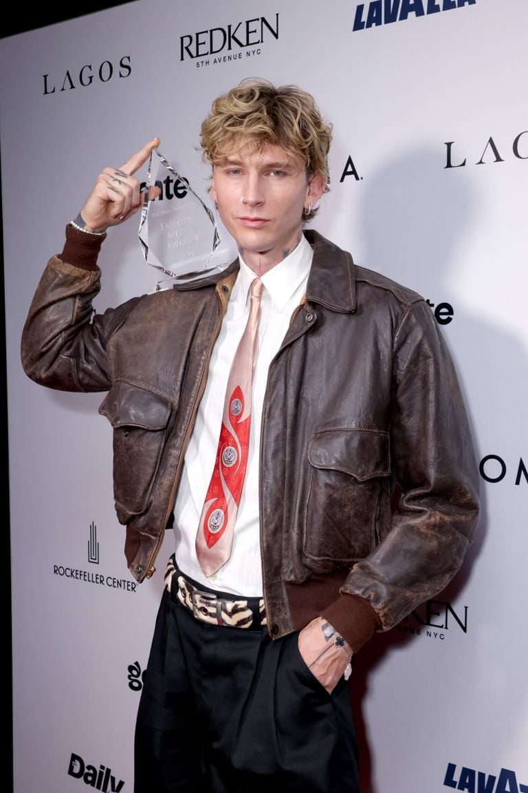 men's fall fashion colour trends: mgk at New York Fashion Week