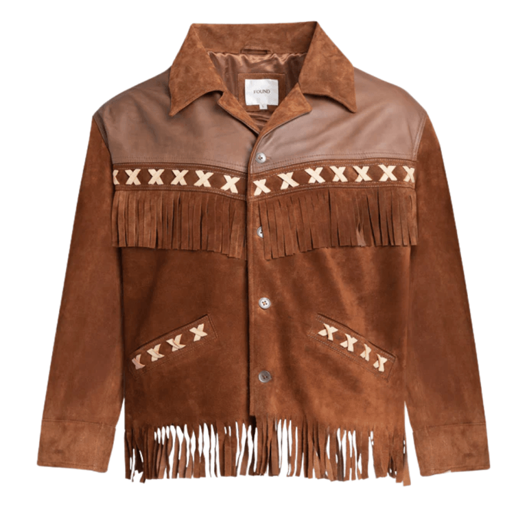 Found Western Fringe Suede Leather Jacket