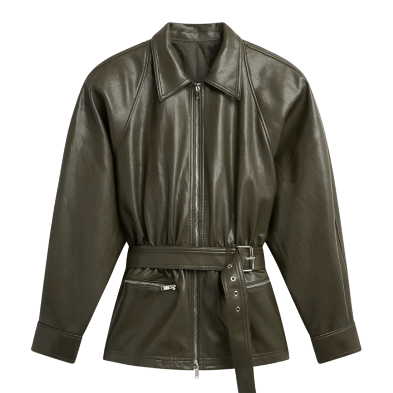 The Frankie Shop  Annette Faux Leather Peplum Jacket